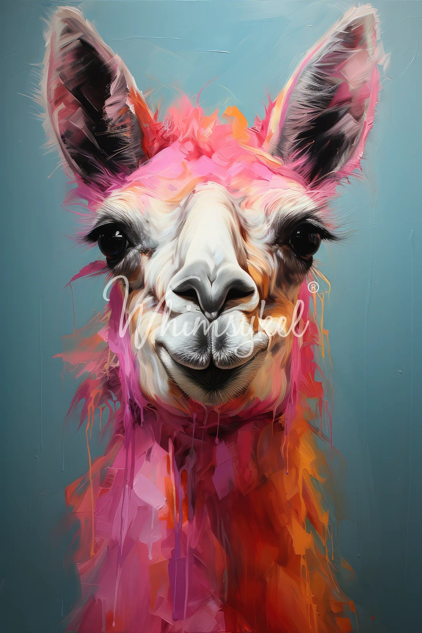 Whimsykel | Llama Mia | Decoupage Tissue Paper | 21"x29" | pink llama
