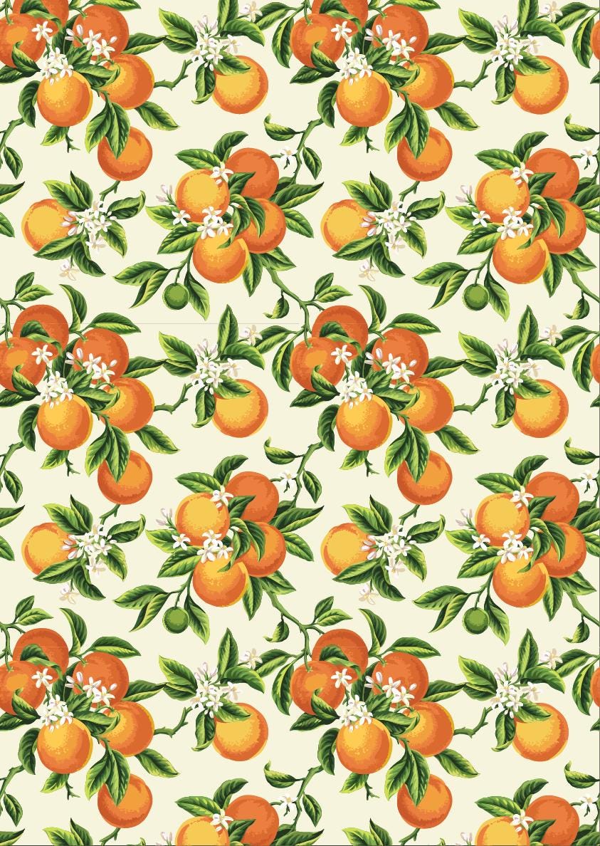 VINTAGE ORANGES | A3- 11.7 x 16.54 inches | Rice Decoupage Paper | Furniture | Crafts | Art