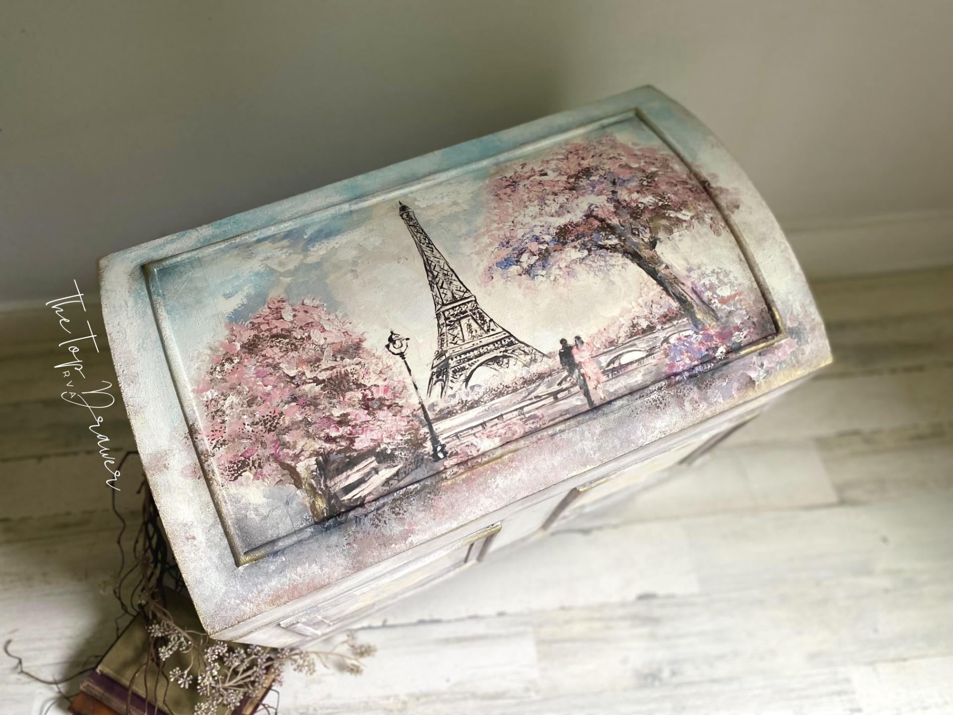 SPRINGTIME IN PARIS | Retired | A3- 11.7 x 16.54 inches | Rice Decoupage Paper | Furniture | Crafts | Art