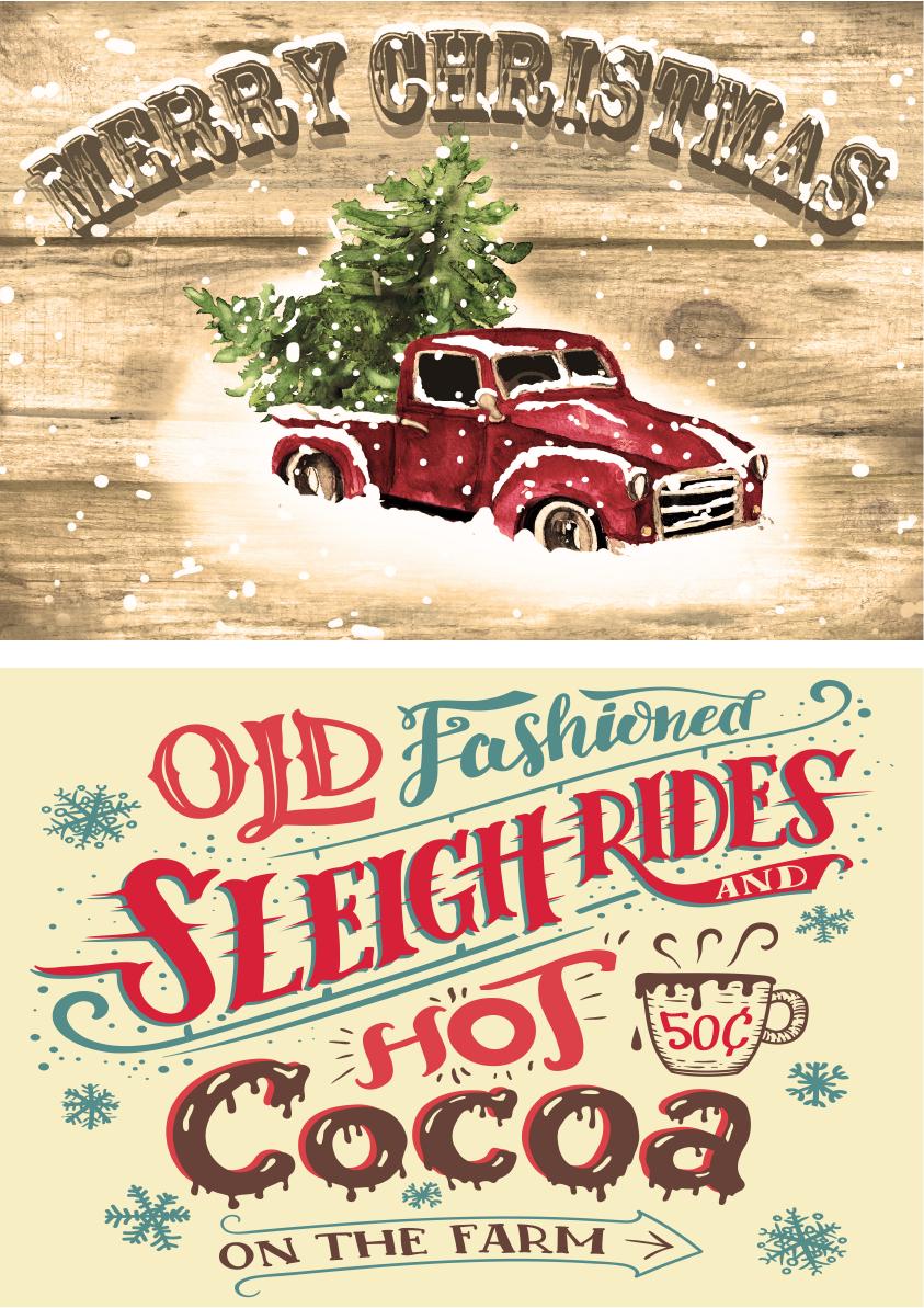 SNOWED IN | A3- 11.7 x 16.54 inches | Rice Decoupage Paper | Furniture | Crafts | Art | two designs