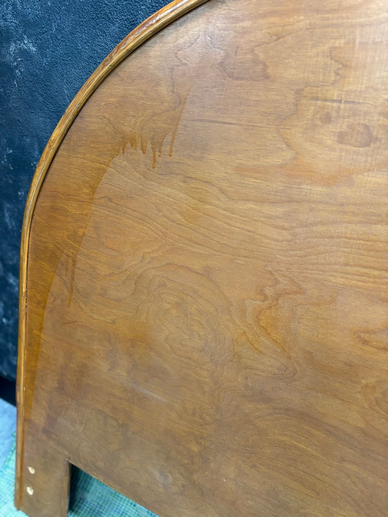 Vintage Sunburst Rattan Bedroom Suite – 5-Piece Cane Furniture Set with Lighted Terrarium Dresser, Headboard, Nightstands, Dresser & Cheval Mirror (1970s Coastal Boho)