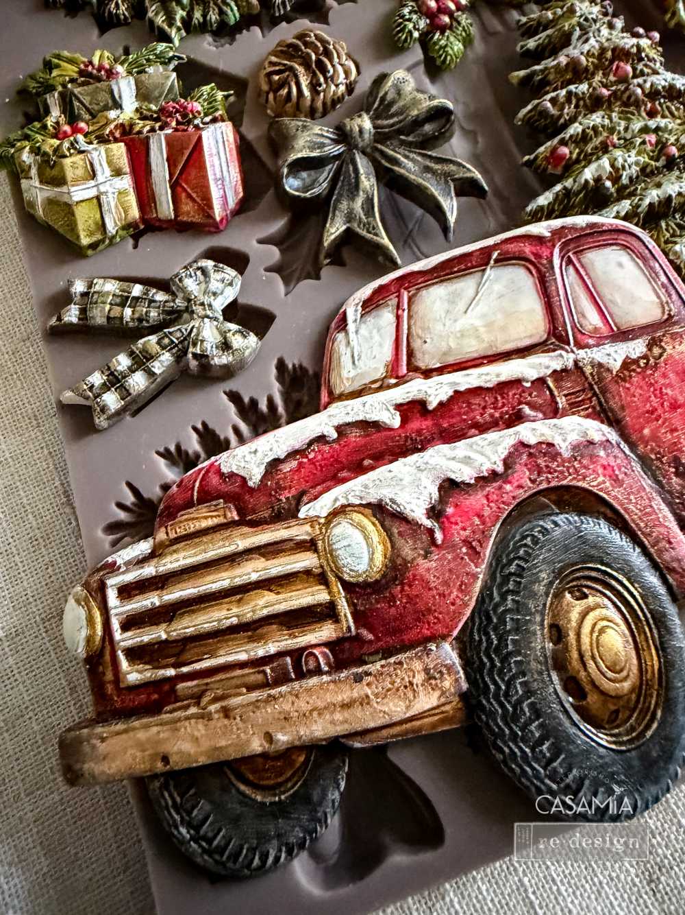 Country Christmas Delivery | Decor Mould – 5" x 8" x 8mm | ReDesign with Prima | Vintage Christmas Truck