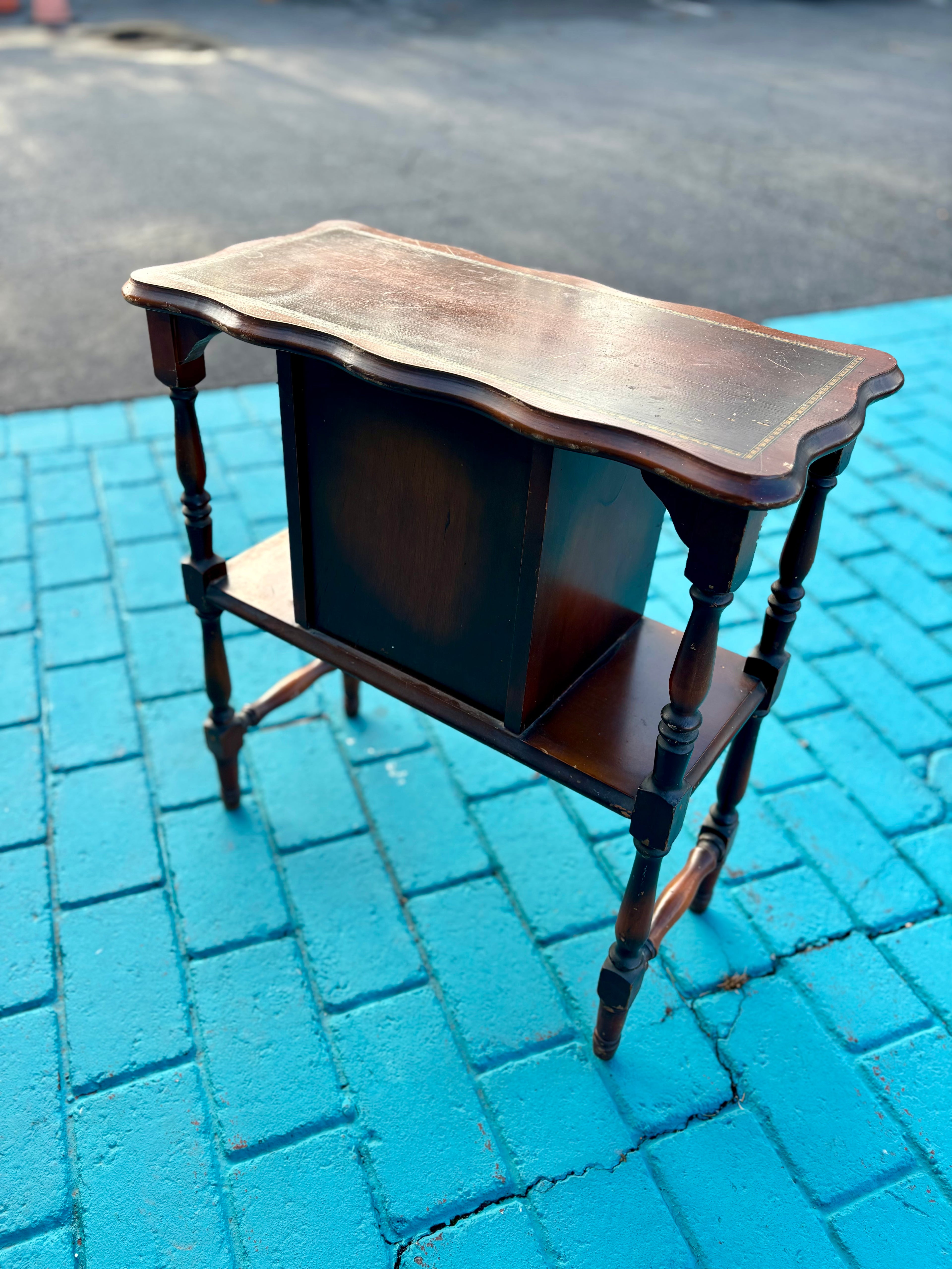 Vintage 1930's Metal-Lined Smoking Cabinet – Perfect Project Piece or Character Accent Table