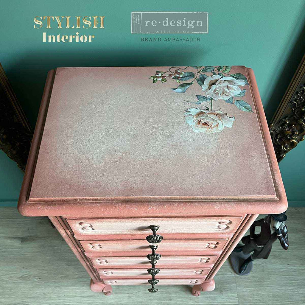 Blush Symphony | Small Transfers | Redesign With Prima | Rub on Transfers for Furniture and Crafts | 3 sheets- 6"x12" | soft pink florals