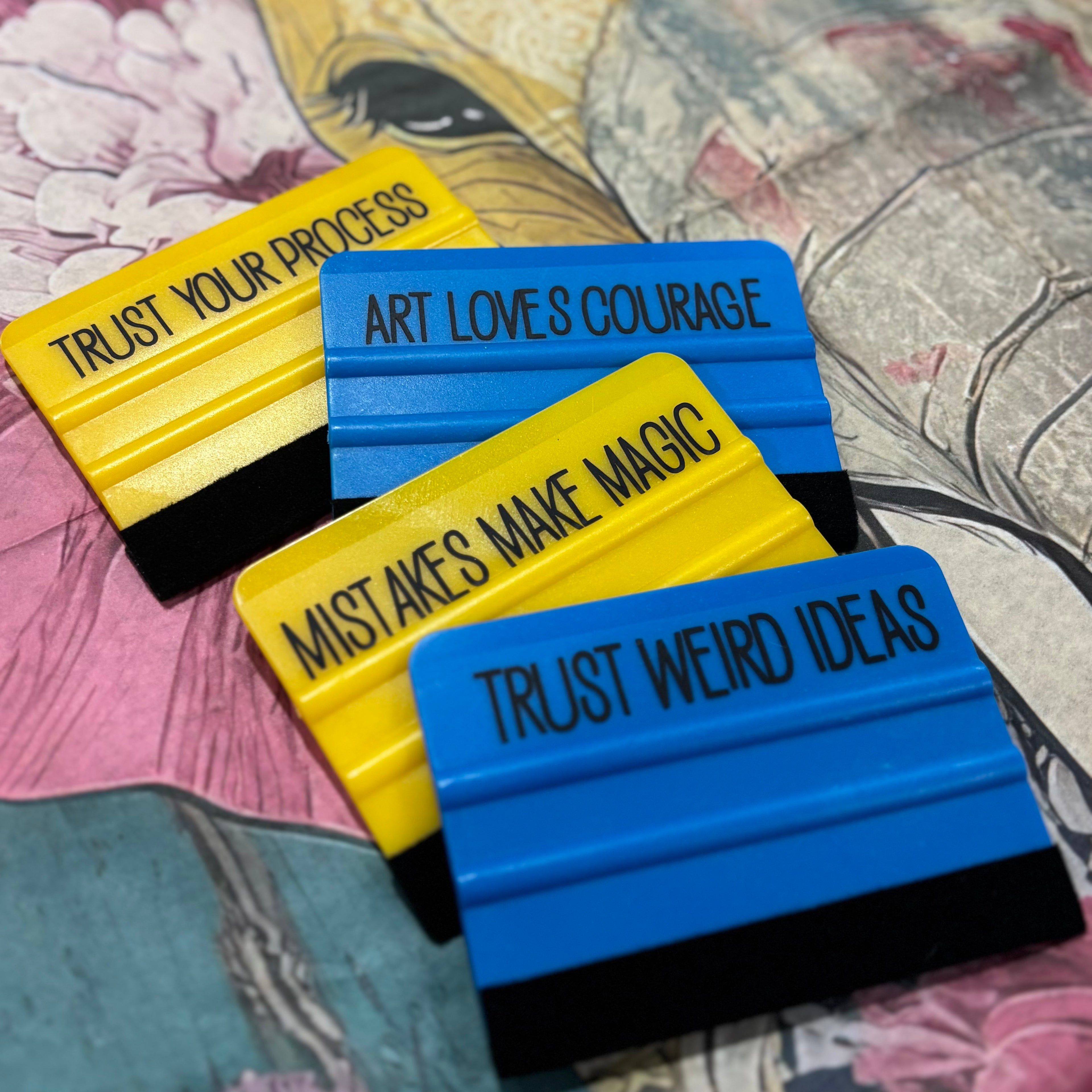 Decoupage Smoothing Tool with Affirmation | 4 inch | Felt Squeegee for Decoupage Paper | Furniture & Transfers | Rescued by Lacey