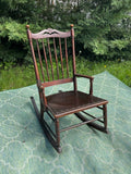 Vintage Wooden Rocking Chair with Custom Floral Cushions | As-Is Ready for Rescue