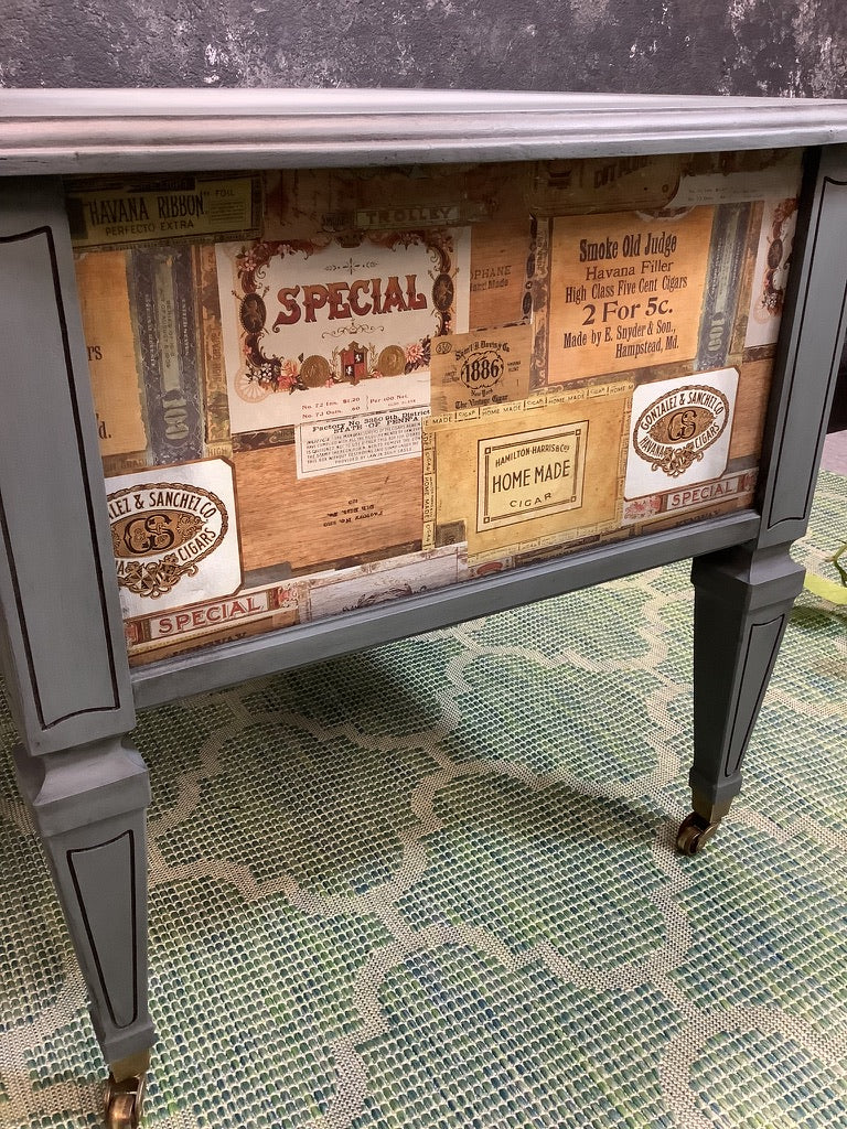 Vintage Cigar Box Accent Table