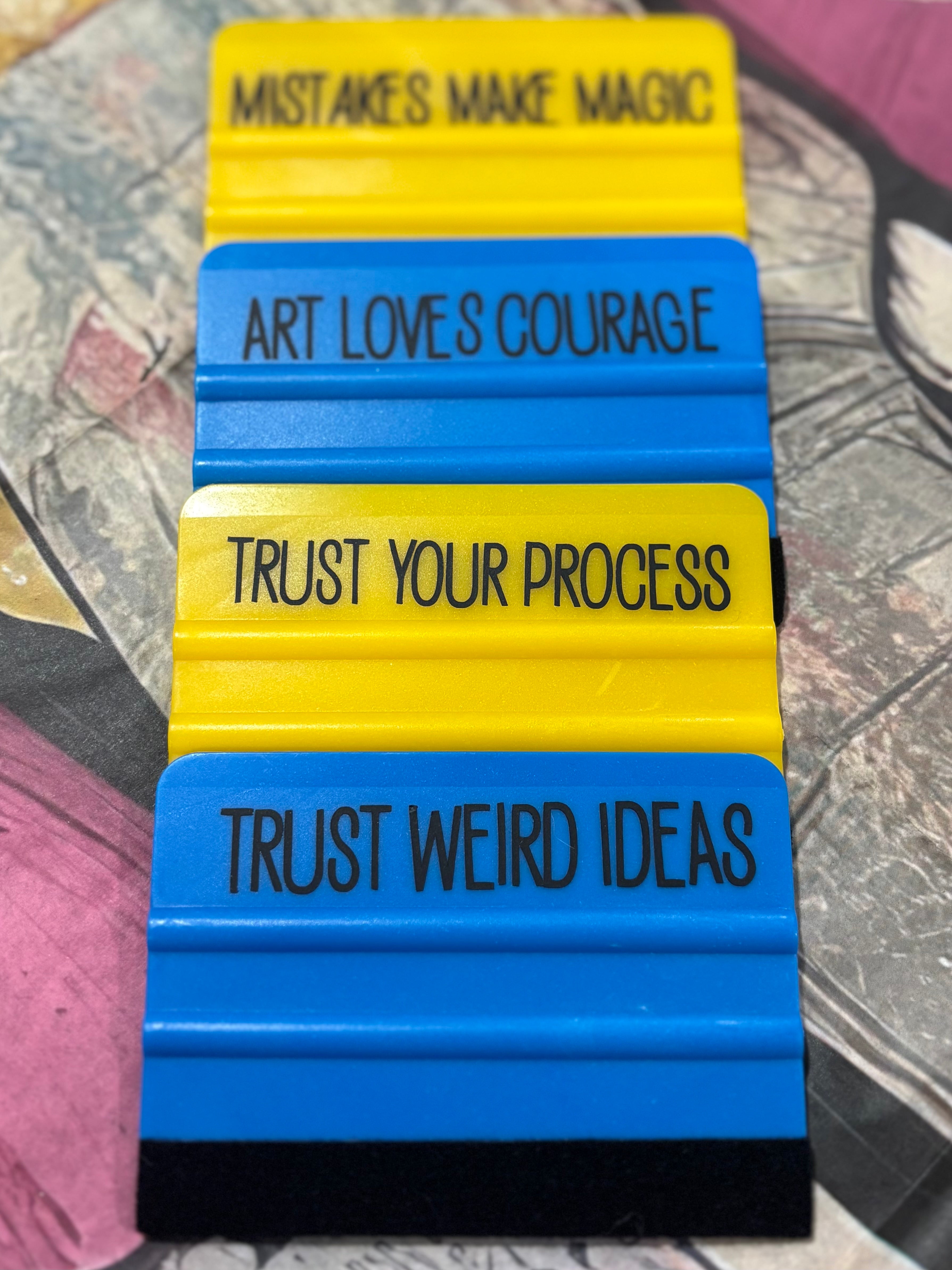 Decoupage Smoothing Tool with Affirmation | 4 inch | Felt Squeegee for Decoupage Paper | Furniture & Transfers | Rescued by Lacey