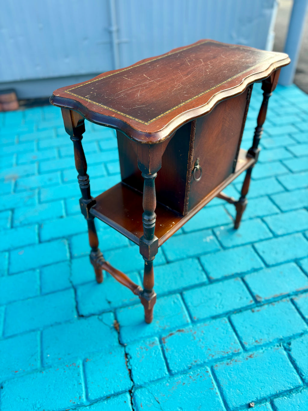 Vintage 1930's Metal-Lined Smoking Cabinet – Perfect Project Piece or Character Accent Table