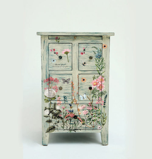 Botanical Paradise | Small Transfers | Redesign With Prima | Rub on Transfers for Furniture and Crafts | 3 sheets- 6"x12" | butterflies bees and florals Redesign with Prima
