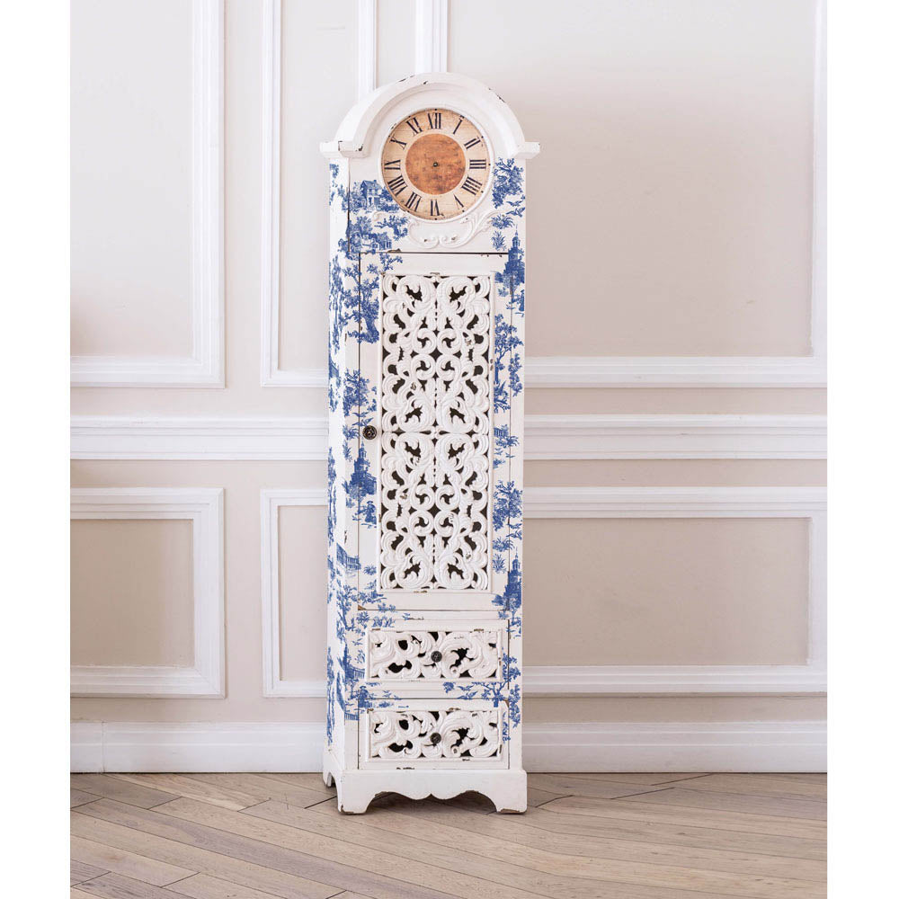 Toile | Small Transfers | Redesign With Prima | Rub on Transfers for Furniture and Crafts | 3 sheets- 6"x12" | French Country Blue Toile