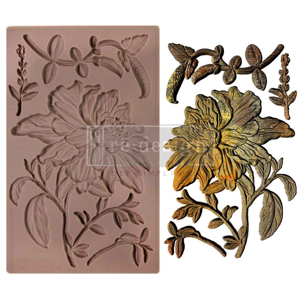 Cerulean Blooms | 5"x8" | Decor Moulds for Crafts | Redesign with Prima