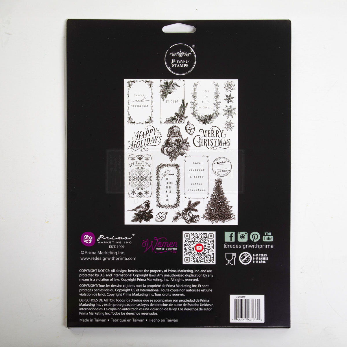 Santa’s Helper Tags | Décor Clear Stamp – 1 Sheet, 8.5" x 11" | ReDesign with Prima