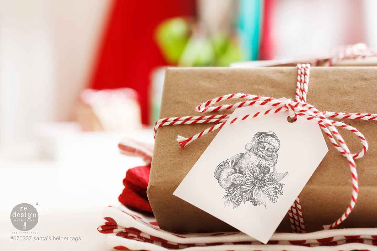 Santa’s Helper Tags | Décor Clear Stamp – 1 Sheet, 8.5" x 11" | ReDesign with Prima