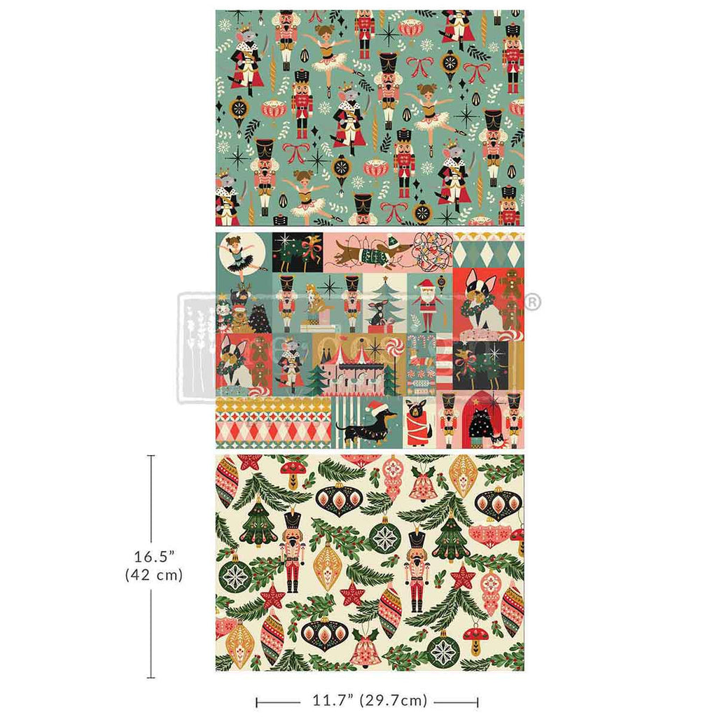 Nutcracker Happiness | A3 Decoupage Paper | Furniture | Arts & Crafts | 11.7"X16.5"; 3 sheets | Redesign with Prima