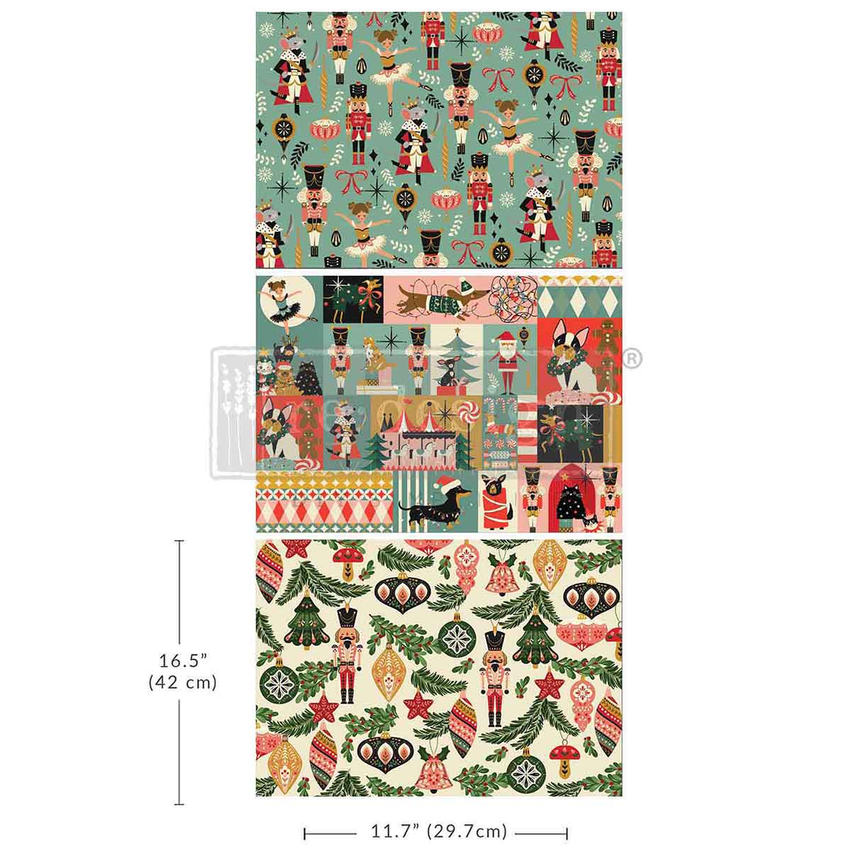 Nutcracker Happiness | A3 Decoupage Paper | Furniture | Arts & Crafts | 11.7"X16.5"; 3 sheets | Redesign with Prima