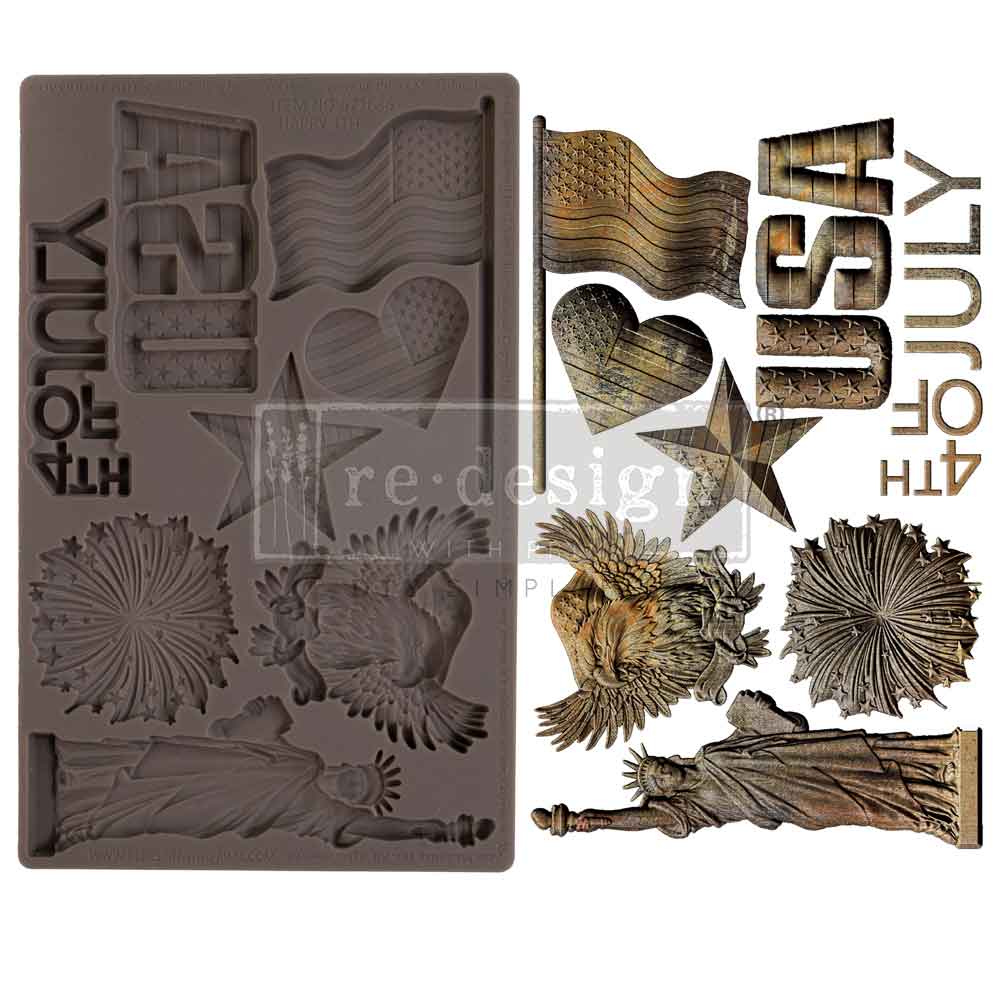 Happy 4th | 5"x8"x8mm | Decor Mould | Redesign with Prima | Happy Fourth