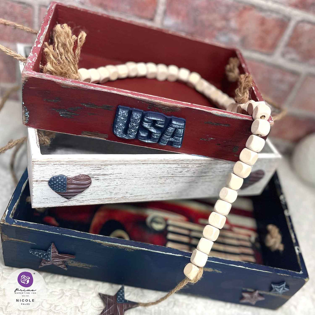 Happy 4th | 5"x8"x8mm | Decor Mould | Redesign with Prima | Happy Fourth