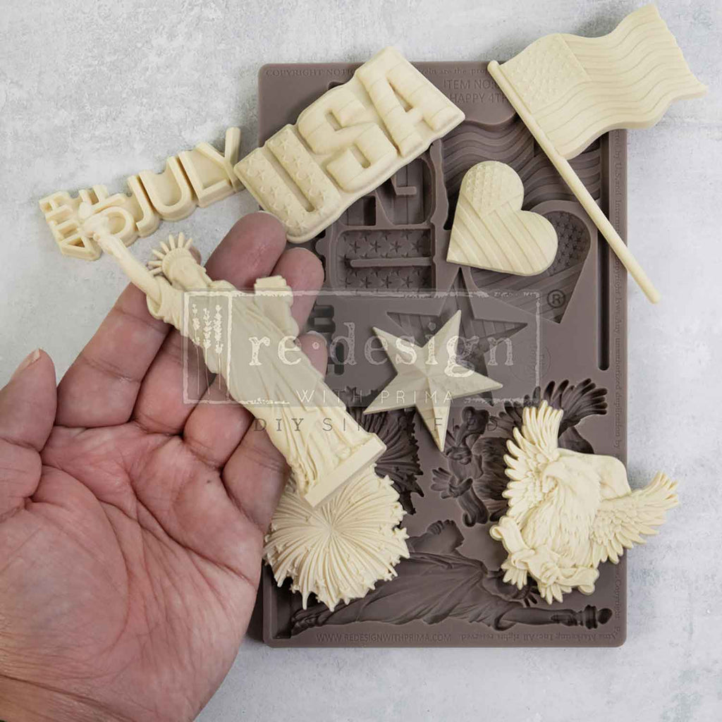 Happy 4th | 5"x8"x8mm | Decor Mould | Redesign with Prima | Happy Fourth
