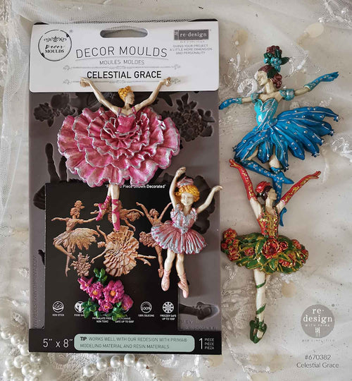 Celestial Grace | 5"x8" | Decor Moulds for Crafts | Redesign with Prima | Old World Vintage Ballet Redesign with Prima