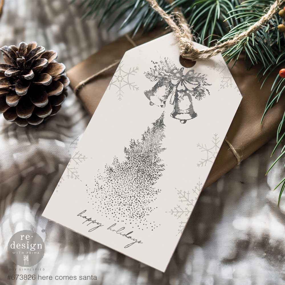 Here Comes Santa | Décor Clear Stamp – 1 Sheet, 8.5" x 11" | ReDesign with Prima