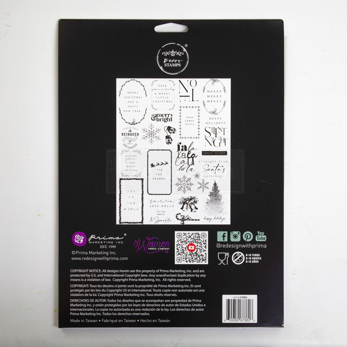 Here Comes Santa | Décor Clear Stamp – 1 Sheet, 8.5" x 11" | ReDesign with Prima