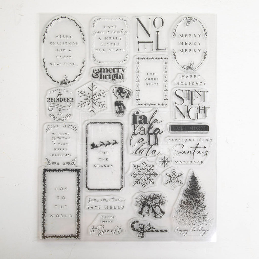 Here Comes Santa | Décor Clear Stamp – 1 Sheet, 8.5" x 11" | ReDesign with Prima