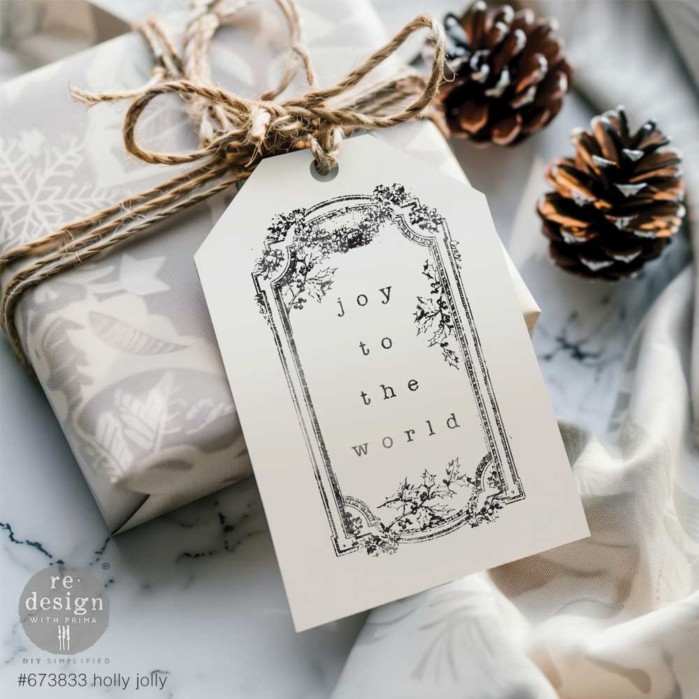 Holly Jolly | Décor Clear Stamp – 8.5" x 11" Sheet | ReDesign with Prima