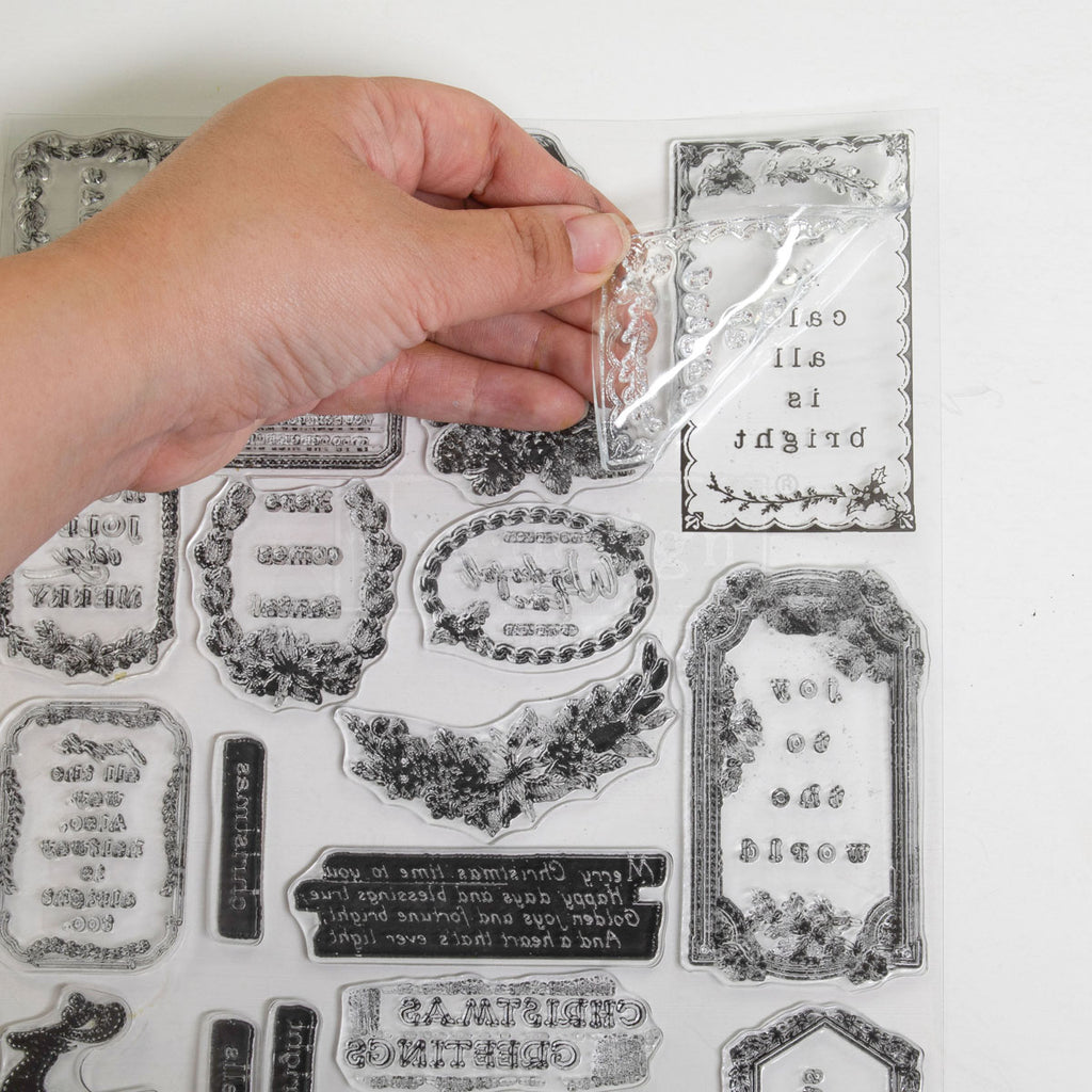Holly Jolly | Décor Clear Stamp – 8.5" x 11" Sheet | ReDesign with Prima