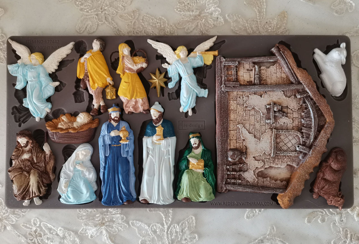 Holy Night Nativity | Decor Moulds® – 1 pc, 5″ x 10″ x 8mm | ReDesign with Prima