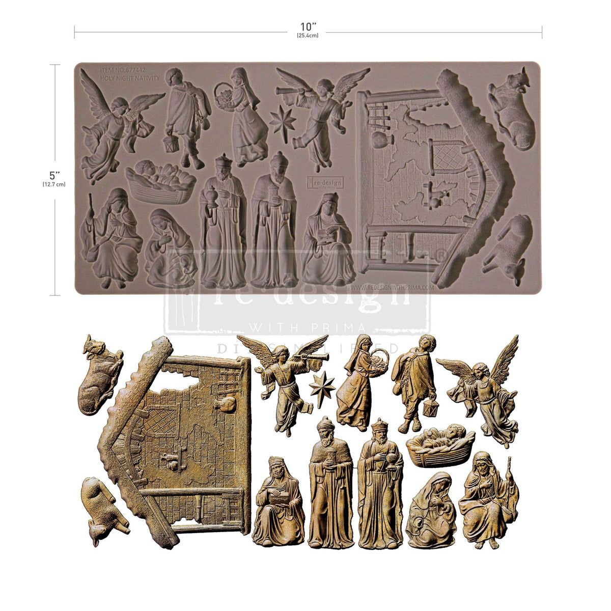 Holy Night Nativity | Decor Moulds® – 1 pc, 5″ x 10″ x 8mm | ReDesign with Prima