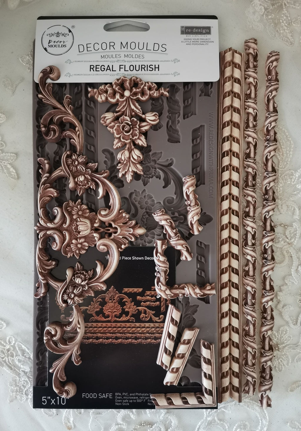 Regal Flourish | Decor Moulds® – 1 pc, 5″ x 10″ x 8mm | ReDesign with Prima