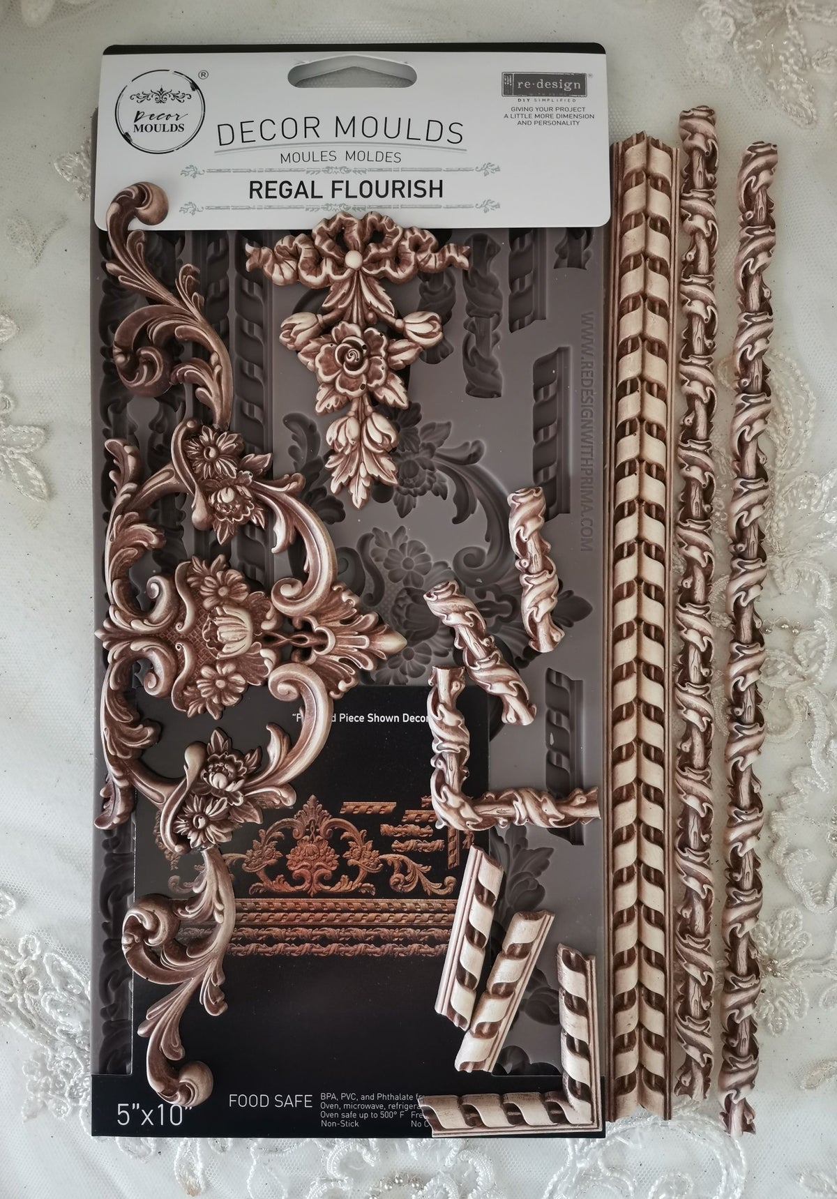 Regal Flourish | Decor Moulds® – 1 pc, 5″ x 10″ x 8mm | ReDesign with Prima
