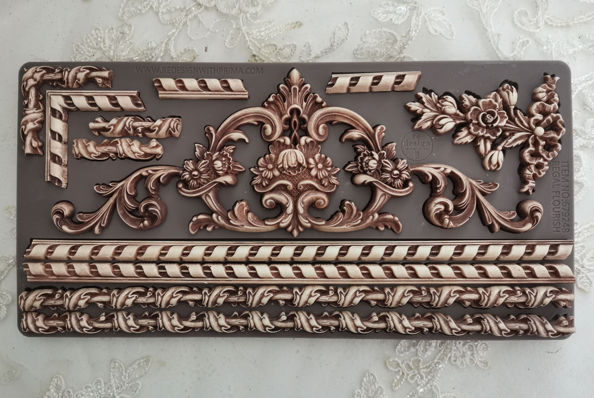 Regal Flourish | Decor Moulds® – 1 pc, 5″ x 10″ x 8mm | ReDesign with Prima
