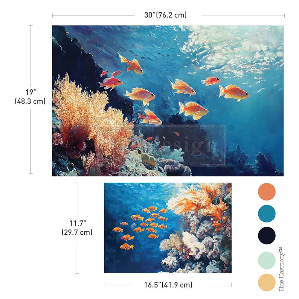 Dancing with the Current | Double Delight Decoupage Fiber Paper Set | 19.5"x30" + A3 11.7"x16.5" | Redesign with Prima