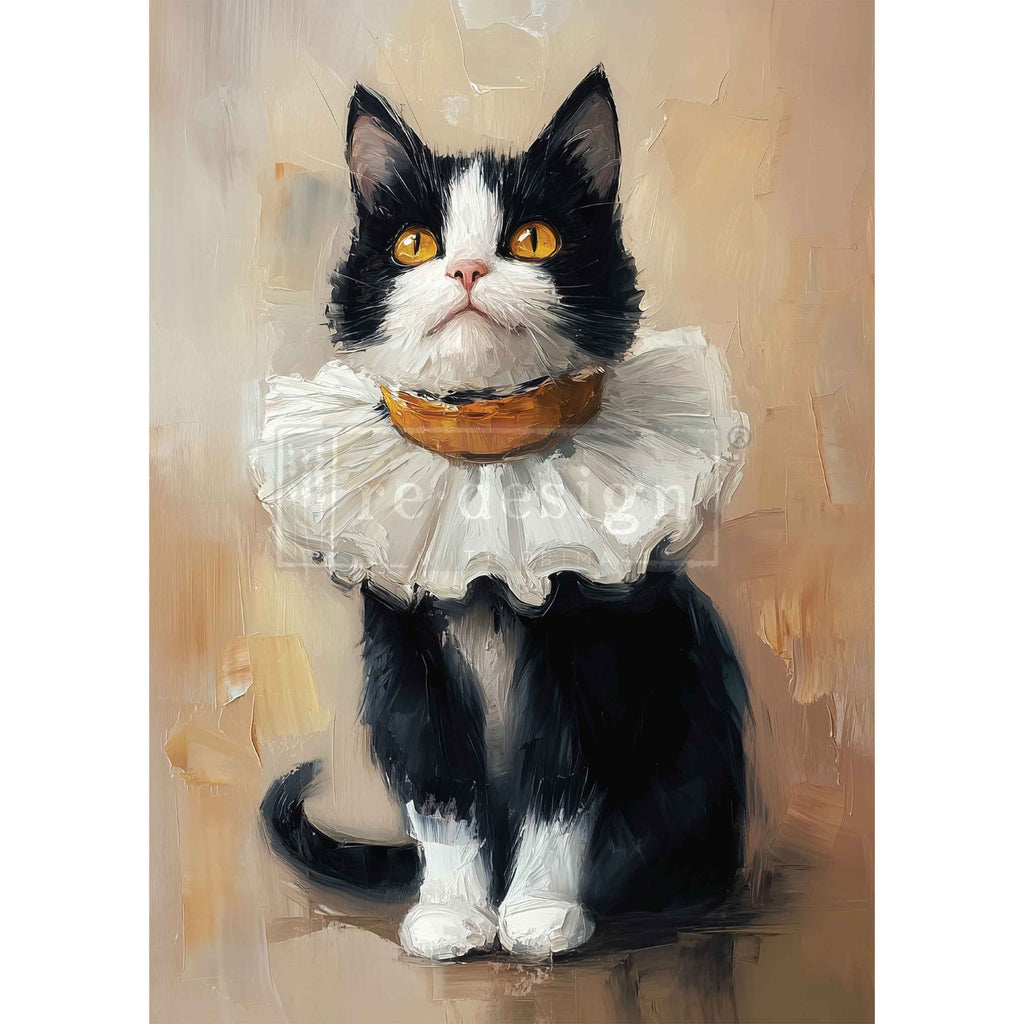 Whiskers In Oil | A3 11.7"x16.5" | Decoupage Fiber Paper | Redesign with Prima