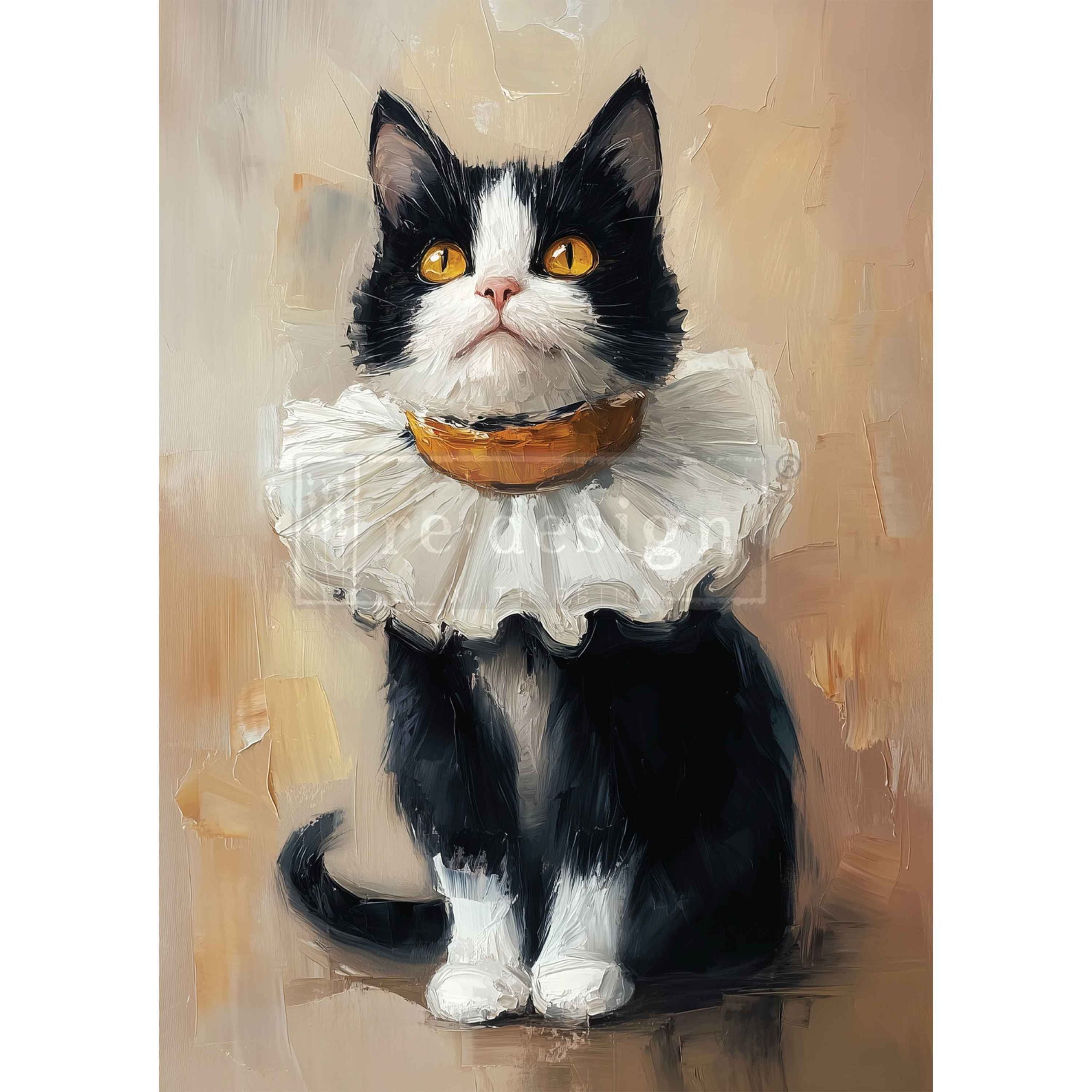 Whiskers In Oil | A3 11.7"x16.5" | Decoupage Fiber Paper | Redesign with Prima