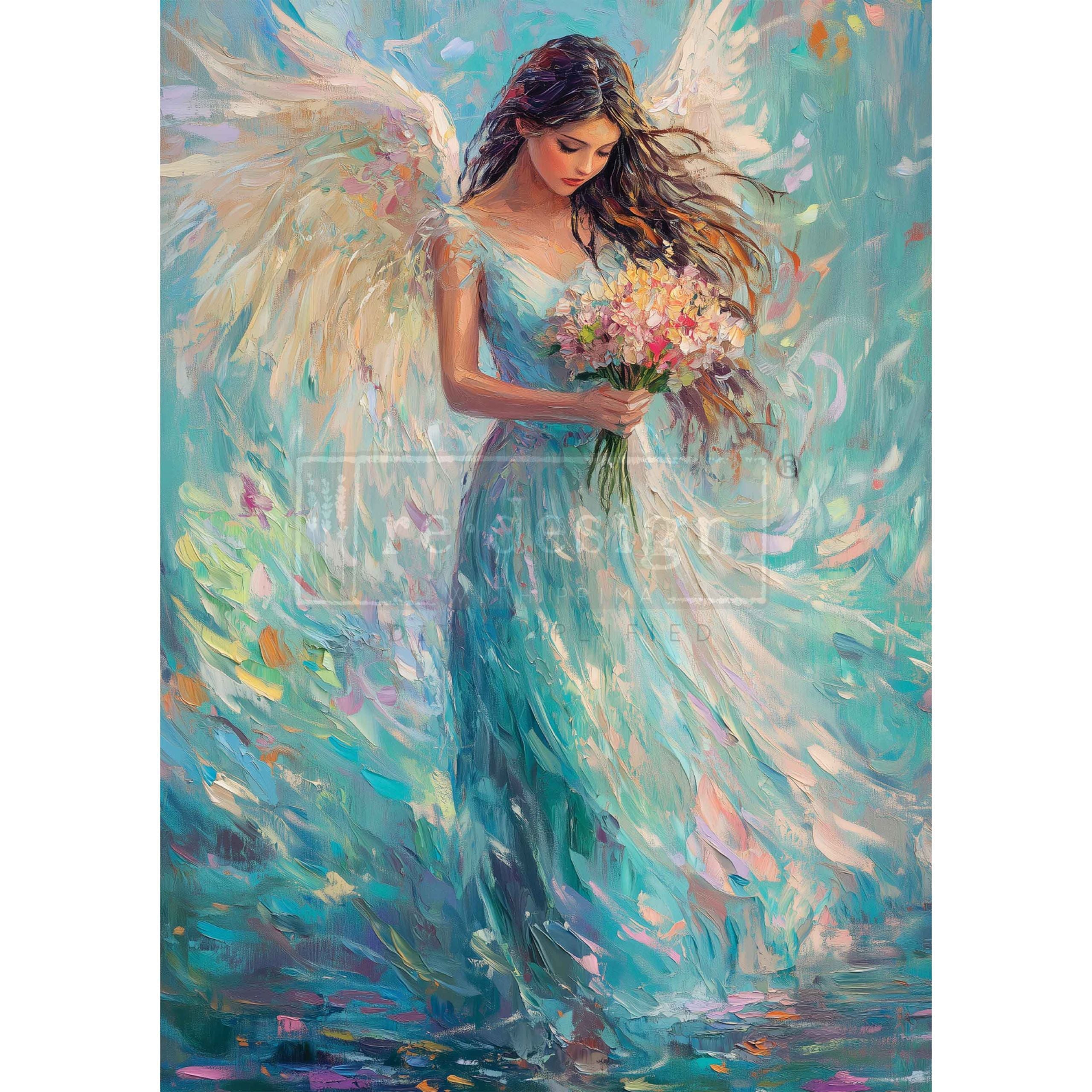 Seraphina In Sapphire | A3 11.7"x16.5" | Decoupage Fiber Paper | Redesign with Prima