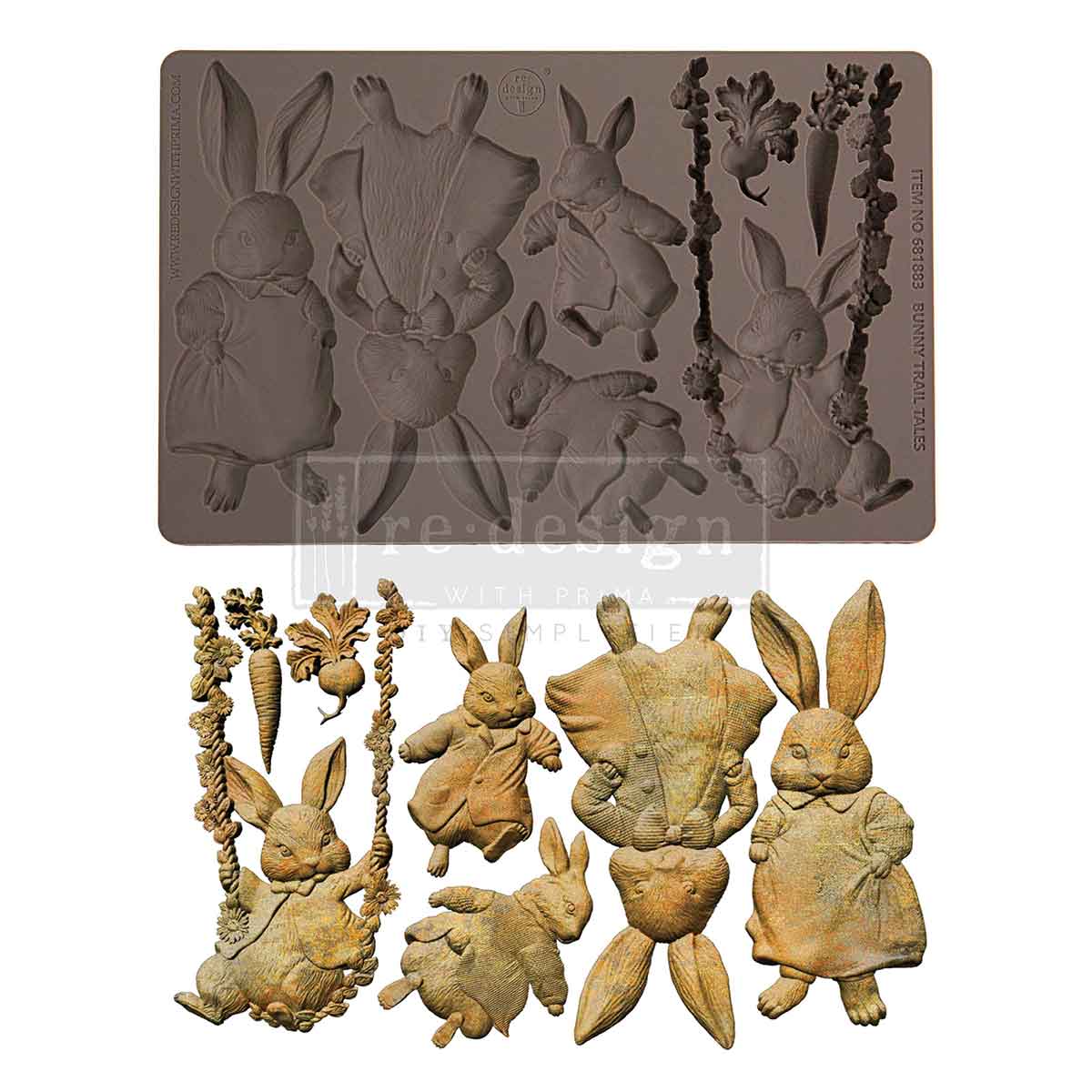 Bunny Trail Tales - Resin Mould 5"x8" Redesign with Prima