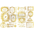 Gold Fleur De Minuit | 2 Sheets 8.5" x 11" | H2O Transfers | Redesign with Prima