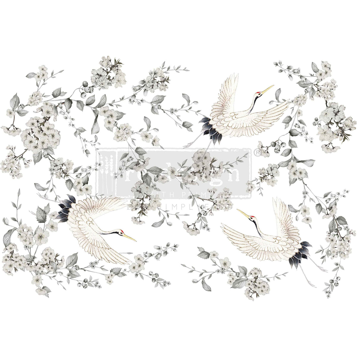 Silver Wings | 24"x35" | Decor Transfer | Redesign with Prima