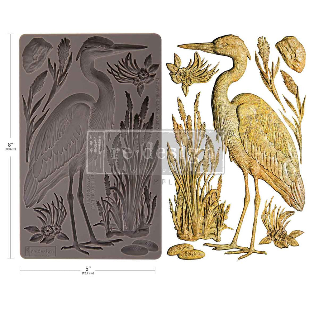 Feathered Stillness | 5"x8"x8mm | Decor Mould | Redesign with Prima