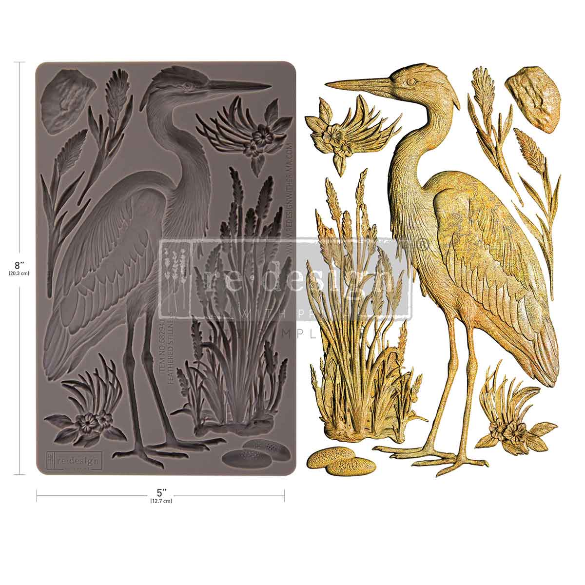 Feathered Stillness | 5"x8"x8mm | Decor Mould | Redesign with Prima