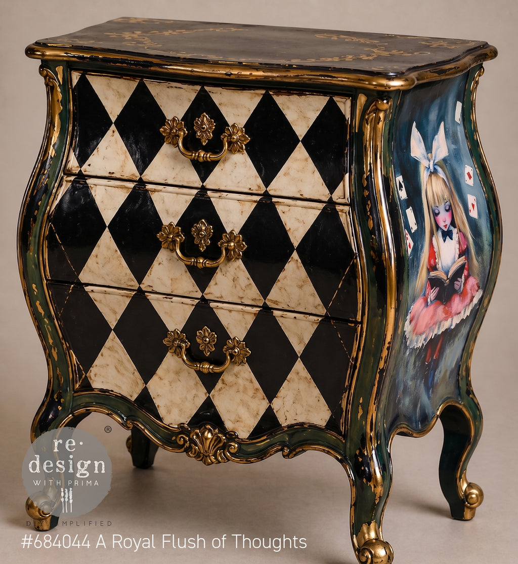 A Royal Flush of Thoughts | A2 16.54" x 23.39" | Decoupage Fiber Paper | Redesign with Prima