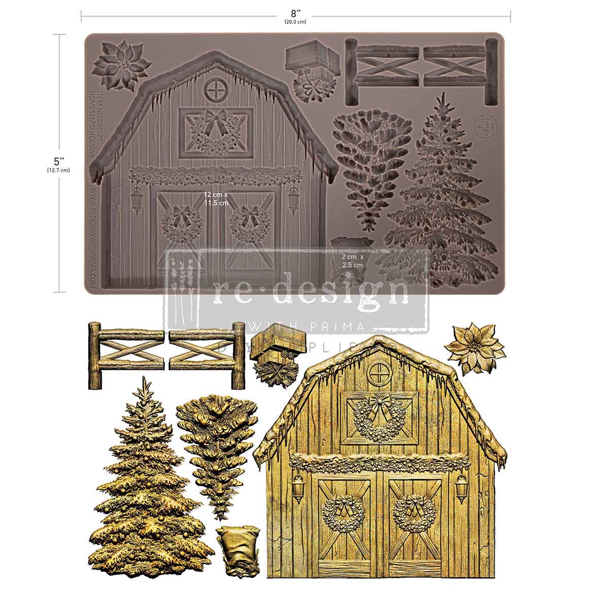 Homestead Holiday | Decor Mould – 5" x 8" x 8mm | ReDesign with Prima | Christmas Barn