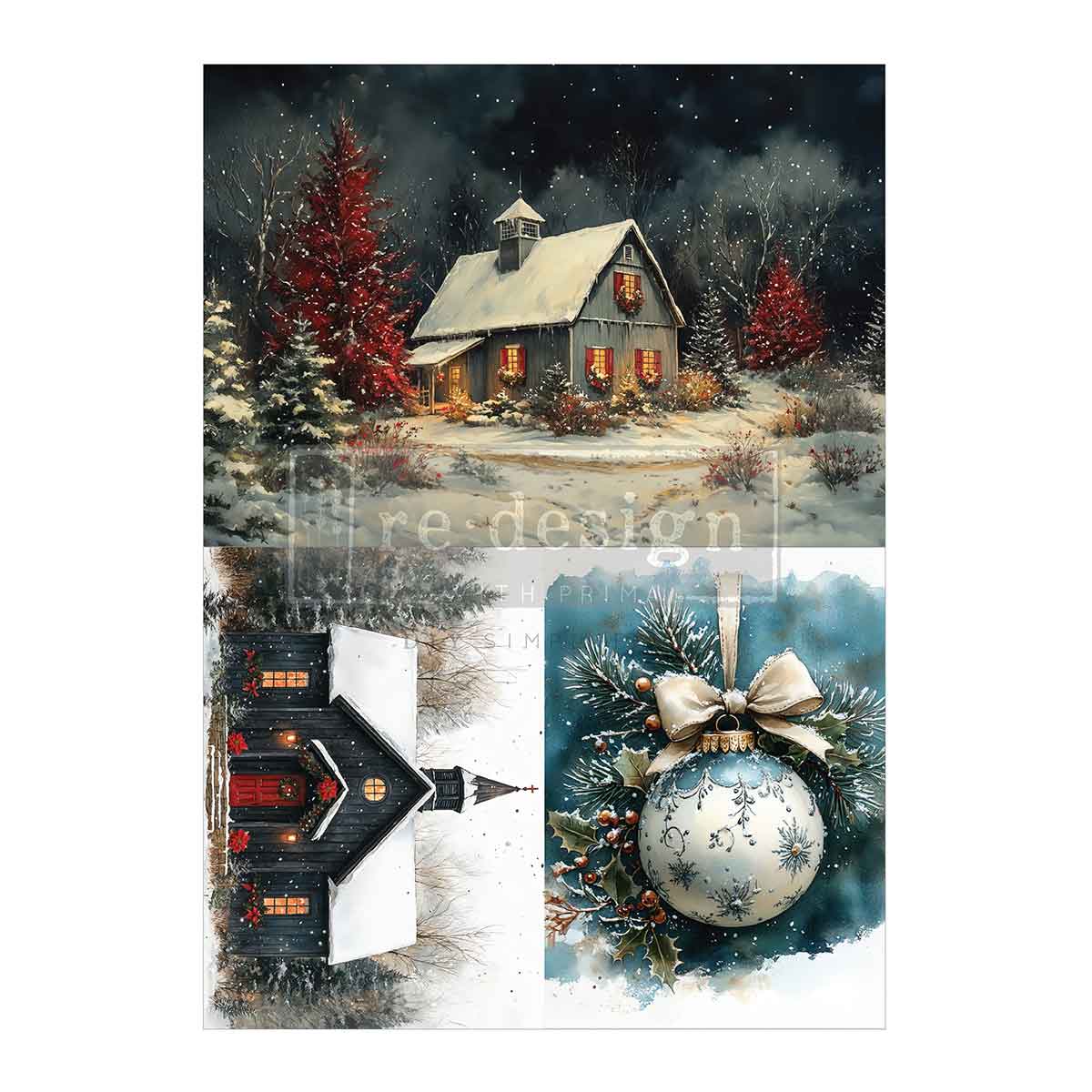 Silent Timber Memoirs | A4 Decoupage Fiber Pack – 2 Sheets 8.3" x 11.7" each | ReDesign with Prima