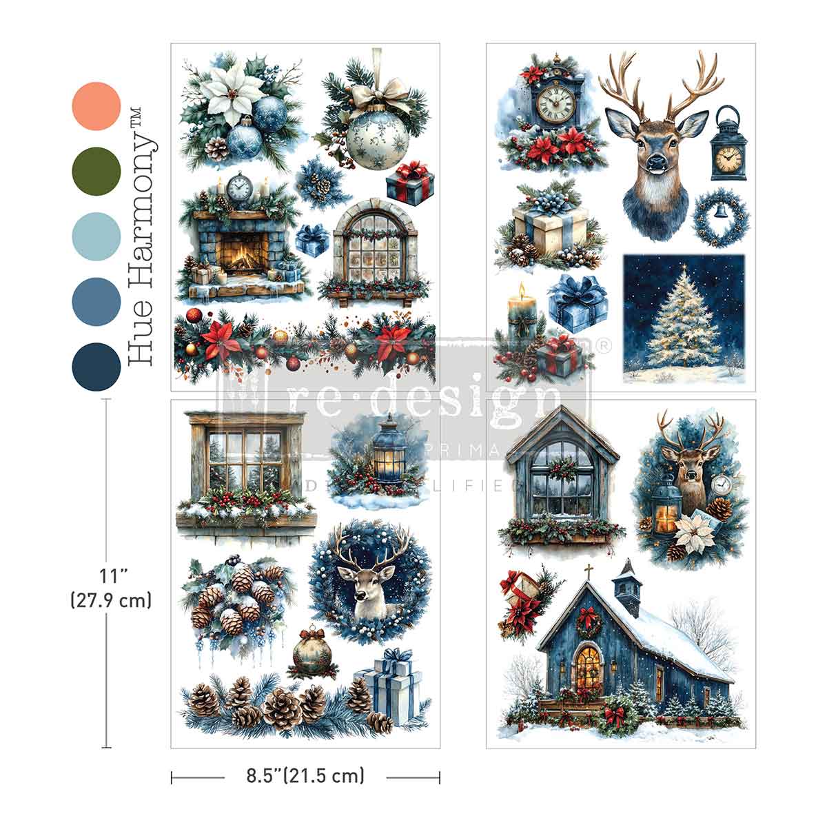 Quiet Country Blue | Middy Plus Transfers® – 4 Sheets, 8.5″ x 11″ Each | ReDesign with Prima