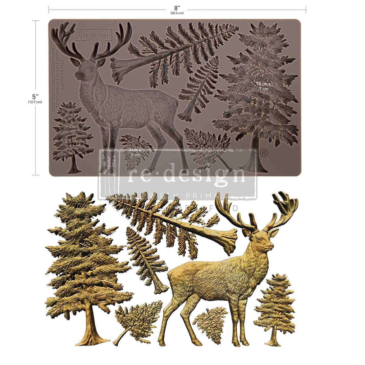 Stag of the Highlands | Decor Moulds® – 1 pc, 5″ x 8″ x 8mm | ReDesign with Prima