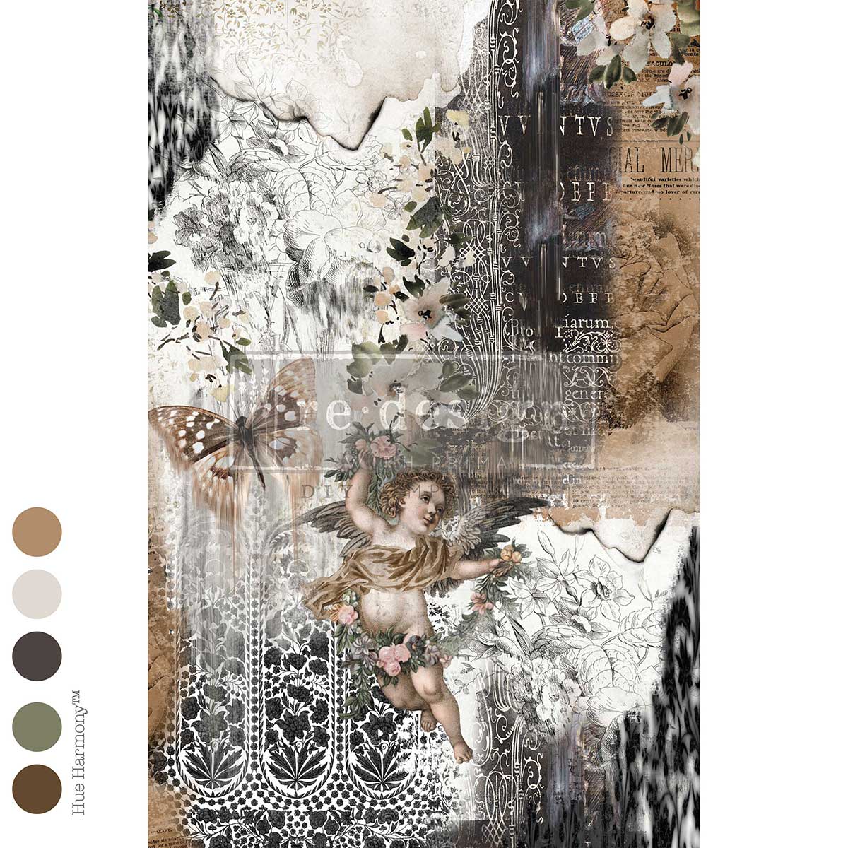 The Chrysalis Canon | 19.5" x 30" | Decoupage Fiber Paper | Redesign with Prima