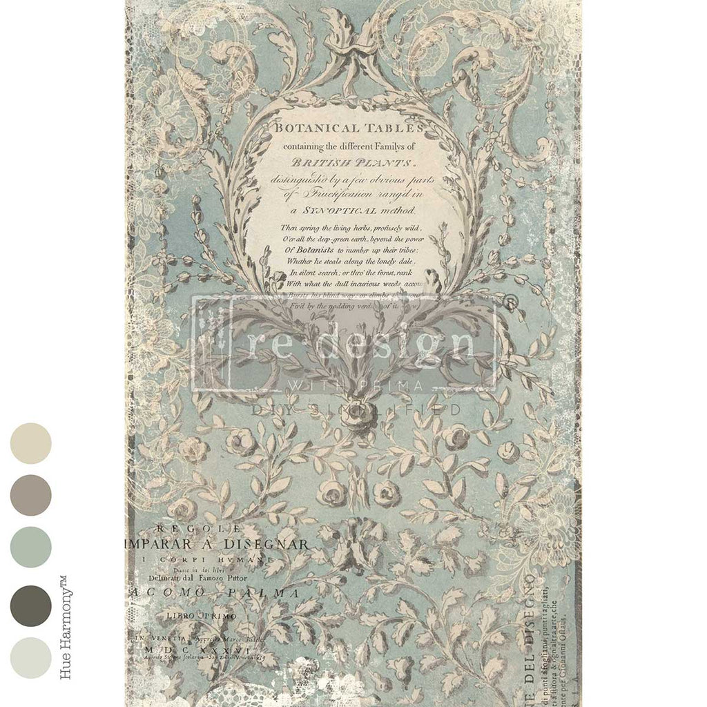 Linnaeus's Ghost | 19.5" x 30" | Decoupage Fiber Paper | Redesign with Prima
